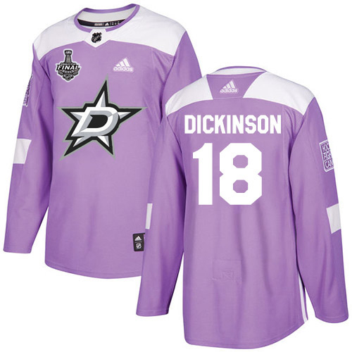 Adidas Men Dallas Stars #18 Jason Dickinson Purple Authentic Fights Cancer 2020 Stanley Cup Final Stitched NHL Jersey->dallas stars->NHL Jersey